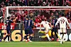 Bayern Munich defender Kim Min-jae, third from right, scores the opening goal during a Champions League match against Paris Saint-Germain at Allianz Arena in Munich, Germany on Tuesday. [EPA/YONHAP]