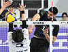 Cheonan Hyundai Capital Skywalkers outside hitter Leonardo Leyva attacks during a V League game against the Incheon Korean Air Jumbos at Gyeyang Gymnasium in Incheon on March 2. [YONHAP]