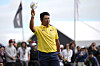 Japan's Hideki Matsuyama celebrates his win on the 18th green during the final round of the Genesis Invitational golf tournament at Riviera Country Club on Feb. 18 in Pacific Palisades, Los Angeles. [AP/YONHAP]