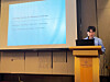 A representative of Hanwha Life’s AI research center presents on research at Icaif 2025, held from Nov. 15 to 18. [HANWHA LIFE]