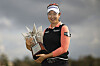 Kim A-lim poses with the trophy after winning the Hilton Grand Vacations Tournament of Champions at Lake Nona Golf & Country Club on Feb. 2 in Orlando, Florida. [AFP/YONHAP]