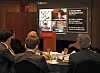 Dignitaries watch a presentation by Park Jeong-moo, senior vice president of Nexon Korea. [PARK SANG-MOON]