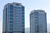 The Hyundai Motor and Kia logos are seen at the firms' headquarters in Seocho District, southern Seoul, on Jan. 23. [NEWS1]