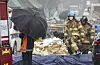 Firefighters are moving around the collapse site of the 5-2 section at the Shinansan Line underground tunnel construction site in Gwangmyeong, Gyeonggi, on April 14. [NEWS1]