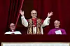 Newly elected Pope Leo XIV, Cardinal Robert Prevost of the United States waves from the balcony of St. Peter's Basilica, at the Vatican on May 8. [REUTERS/YONHAP]
