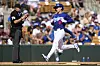 Los Angeles Dodgers' Kim Hye-seong scores off a double by Griffin Lockwood-Powell during the third inning of a spring training baseball game against the San Francisco Giants on March 1 in Phoenix, Arizona. [AP/YONHAP]