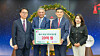 From left, Ryu Yul, the president of S-Oil; Anwar Al-Hejazi, the CEO of S-Oil; Hwang In-sik, the secretary general of the Community Chest of Korea (CCK); and Kim Kyung-hee, the chief of the social contribution division of CCK, pose for a photo at the CCK building in central Seoul on Jan. 21. [S-OIL]