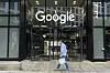 A man walks past Google's offices in London's Kings Cross area, on Aug. 10, 2024. [YONHAP/AP]