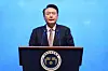 President Yoon Suk Yeol speaks during a national prayer breakfast at a hotel in Seoul on Friday. [YONHAP]