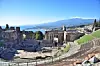 The ancient theater of Taormina on the island of Sicily, Italy [WIKIPEDIA]