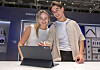 A Samsung Electronics model presents the Galaxy Tab S11 Ultra at the company’s exhibition booth at CityCube Berlin, part of Messe Berlin, where IFA 2025 is being held, on Sept. 4. [SAMSUNG ELECTRONICS]