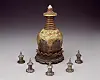 Silver-gilt Lamaist pagoda-shaped sarira reliquary dating back to the 14th century during the Goryeo Dynasty (918-1392) [MFA]