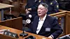Former President Yoon Suk Yeol testifies during a martial law trial at the Seoul Central District Court in the capital on Nov. 19. [YONHAP]