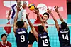 Korea's Jung Ji-seok attacks during a Hangzhou Asian Games volleyball game against Cambodia at Linping Sports Centre Gymnasium in Hangzhou, China on Thursday. [NEWS1]