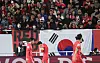 Korea's players react during the 2026 World Cup qualifier against Jordan at Suwon World Cup Stadium in Suwon, Gyeonggi on March 25. [YONHAP]