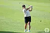 Hong Jung-min competes at the BC Card-Hankyung Ladies Cup at Fortune Hills Country Club in Pocheon, Gyeonggi, on Aug. 22, 2025. [YONHAP]