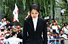 Former First Lady Kim Keon Hee enters the special probe team's office for questioning as a suspect of an alleged stock-rigging case in Jongno District, central Seoul, on Aug. 6 [KIM JONG-HO]