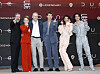 From left, director Denis Villeneuve, producer Tanya Lapointe, actors Stellan Skarsgard, Austin Butler, Zendaya and Timothee Chalamet pose for photos during a press conference for 'Dune: Part Two' at Conrad Seoul in Yeouido, western Seoul on Wednesday. [NEWS1]