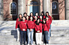 Ewha Womans University students pose for a photo with Harvard University students at Harvard Undergraduates in Asia Program's Boston conference. [EWHA WOMANS UNIVERSITY]