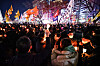 Protesters from various civic groups and political organizations rally in front of the Dongwha Duty Free Shop in Gwanghwamun, Jongno District, central Seoul, on Wednesday. [KIM JONG-HO]