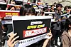 A group of university students hold a protest calling for better measures against deepfake crimes in front of Sejong Arts Center in Jongno District, central Seoul, on Dec. 17, 2024. [YONHAP]