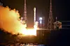 In this footage broadcast by Pyongyang's state-controlled Korean Central Television, a rocket carrying North Korea's first spy satellite, Malligyong-1, is launched from the Sohae satellite launching station in Cholsan County, North Pyongan Province, on Nov. 21, 2023. [YONHAP]