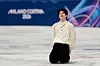 Cha Jun-hwan of South Korea competes in the men's singles free skating final during the Milan-Cortina Winter Olympics at Milano Ice Skating Arena in Milan on Feb. 13. [AP/YONHAP]
