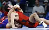 Korea's Kim Seung-jun, right, in action with Rustam Assakalov of Uzbekistan in the repechage round of the 97-kilogram Greco-Roman contest at the Paris Olympics Wednesday. [REUTERS/YONHAP]