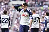 Tottenham Hotspur captain Son Heung-min celebrates scoring during a Premier League match against Everton in London on Aug. 24. [EPA/YONHAP]