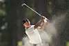 Kim Si-woo hits a shot during the third round of the RBC Heritage 2025 at Harbour Town Golf Links in Hilton Head Island, South Carolina, on April 19. [AFP/YONHAP]