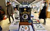 Han Kang's published writings are displayed at a bookstore in Seoul on Feb. 2. [YONHAP]
