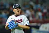 Kim Taek-yeon appears for Korea during a practice game with Taiwanese club Wei Chuan Dragons at Tianmu Baseball Stadium in Taipei on Sunday. [YONHAP]