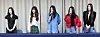Members of girl group NewJeans read their statement and answer questions from reporters during an emergency press conference held on Nov. 28, 2024, in southern Seoul. [JOINT PRESS CORPS]