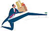 An illustrated image of an office worker quitting his job [JOONGANG ILBO]