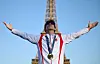 Chinese diver Long Daoyi poses at Champions Park on Monday. [XINHUA/YONHAP]