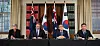 From left, Australian Foreign Minister Penny Wong, Defense Minister Richard Marles, Korean Foreign Minister Cho Tae-yul and Defense Minister Shin Won-sik speak during a press conference after the two plus two meeting in Melbourne on Wednesday. [YONHAP]