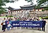 Students pose for a photo at Bulguksa Temple during a tour on July 3. [PARK SANG-MOON]