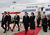 President Lee Jae Myung and first lady Kim Hea Kyung arrive at Kansai International Airport in Osaka, Japan on Jan. 13. [YONHAP]