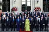 National Security Adviser Wi Sung-lac, back row left, poses for a photo with world leaders including U.S. President Donald Trump ahead of a dinner hosted by Dutch King Willem-Alexander and Dutch Queen Maxima on the sidelines of a NATO Summit at Huis ten Bosch Palace in The Hague, the Netherlands, on June 24. [REUTERS/YONHAP]