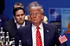 U.S. President Donald Trump attends a meeting of the North Atlantic Council during a NATO summit in The Hague, the Netherlands, on June 25. [REUTERS/YONHAP]