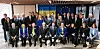 European Union Ambassador to Korea Ugo Astuto, fourth from left in front row, and envoys from EU member states, Ukraine, Canada, Norway and Britain pose for a photograph at the EU office in central Seoul on Feb. 24. [EUROPEAN UNION DELEGATION IN SEOUL]
