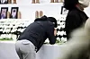 Families of the victims of the Jeju Air crash weep at a memorial altar set up at the Muan Airport South Jeolla on April 5. [YONHAP]