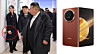 Kim Yo-jong, left, is seen holding a smartphone resembling the Magic V3 model released by Chinese brand Honor, right, in a photo from the completion ceremony of the Kusong City Hospital in North Pyongan Province, as reported by the Korean Central News Agency on Dec. 14. [YONHAP, HONOR]