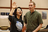 Mezzo soprano Kim Jung-mi, left, and tenor Robin Tritschler practice during a rehearsal of 'The Rising World: Spirit of Water' at the Seoul Arts Center on May 13. [YONHAP]