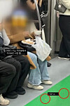 A woman eats food laid out on a subway seat inside a Line No. 2 train in Seoul in October. [SCREEN CAPTURE]