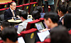 National Security Adviser Wi Sung-lac speaks to reporters at a press conference at the Yongsan presidential office in central Seoul on Sept. 12 after the return of Koreans detained in Georgia. [NEWS1]