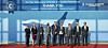 Representatives from General Atomics and Huneed Technologies, including General Atomics Aeronautical Systems Vice President Charles McVicker, fifth from left, and Huneed Chairman Eugene Kim, third from right, pose for a commemorative photo. [HUNEED TECHNOLOGIES]