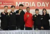 From left: Park Sang-won, Gu Bon-gil, Oh Sang-uk, Fares Ferjani, Jeon Ha-young and Choi Se-bin pose for a photo at a press conference at Olympic Parktel in southern Seoul on April 30. [YONHAP]
