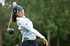 Korea's Ko Jin-young plays her shot from the fifth tee during the second round of The Chevron Championship at The Club at Carlton Woods on April 21, 2023 in The Woodlands, Texas. [YONHAP]