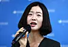 A North Korean defector speaks during an event hosted by the Seoul office of the United Nations High Commissioner for Human Rights (Ohchr) held at the Global Center in Jung District on June 25. [YONHAP]